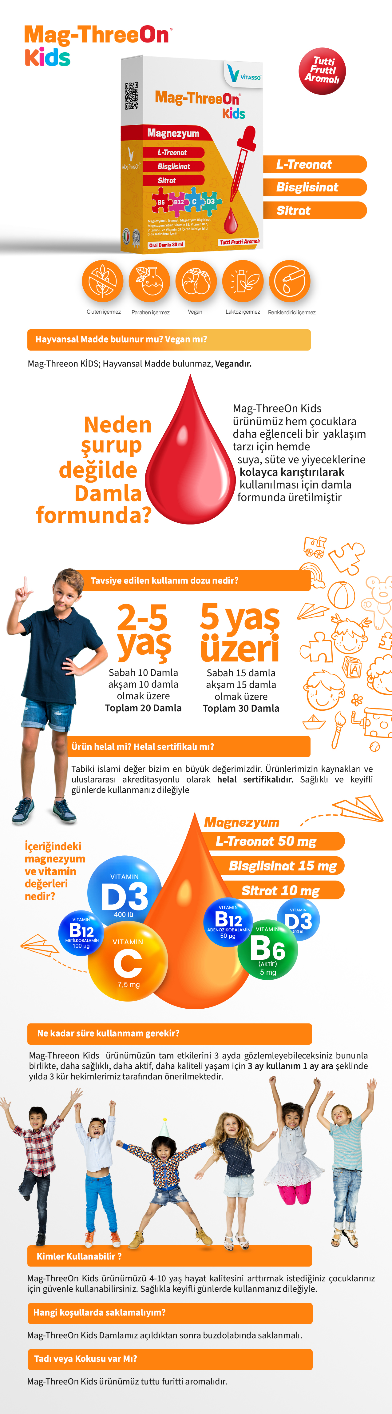2'li MAG-THREEON KİDS 30 ML DAMLA (MANYETİK TABLET HEDİYELİ)