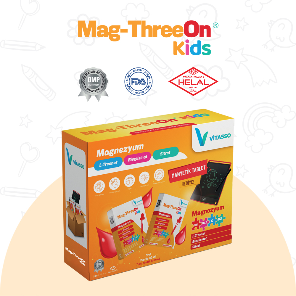 2'li MAG-THREEON KİDS 30 ML DAMLA (MANYETİK TABLET HEDİYELİ)